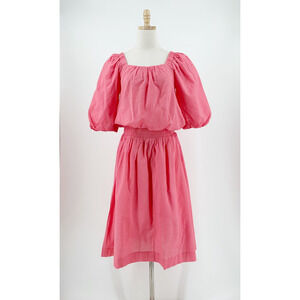 AYR Midi Skirt Set Small Midsummer/Triple Threat Puff Sleeve Minimalist Beach